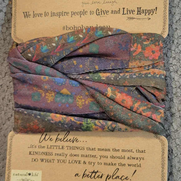 Natural Life Boho Bandeau - Blue and Pink Floral - Picture 3 of 5